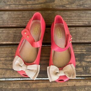 Mini Melissa Pink Ultragirl Sweet Bow Mary Jane Shoes Toddler Girls Size 8